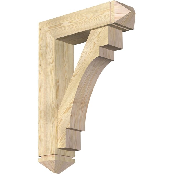 Ekena Millwork Merced Arts and Crafts Rough Sawn Bracket w/ Offset Brace, Douglas Fir, 8"W x 30"D x 42"H BKT0806X30X42MRC03RDF - main